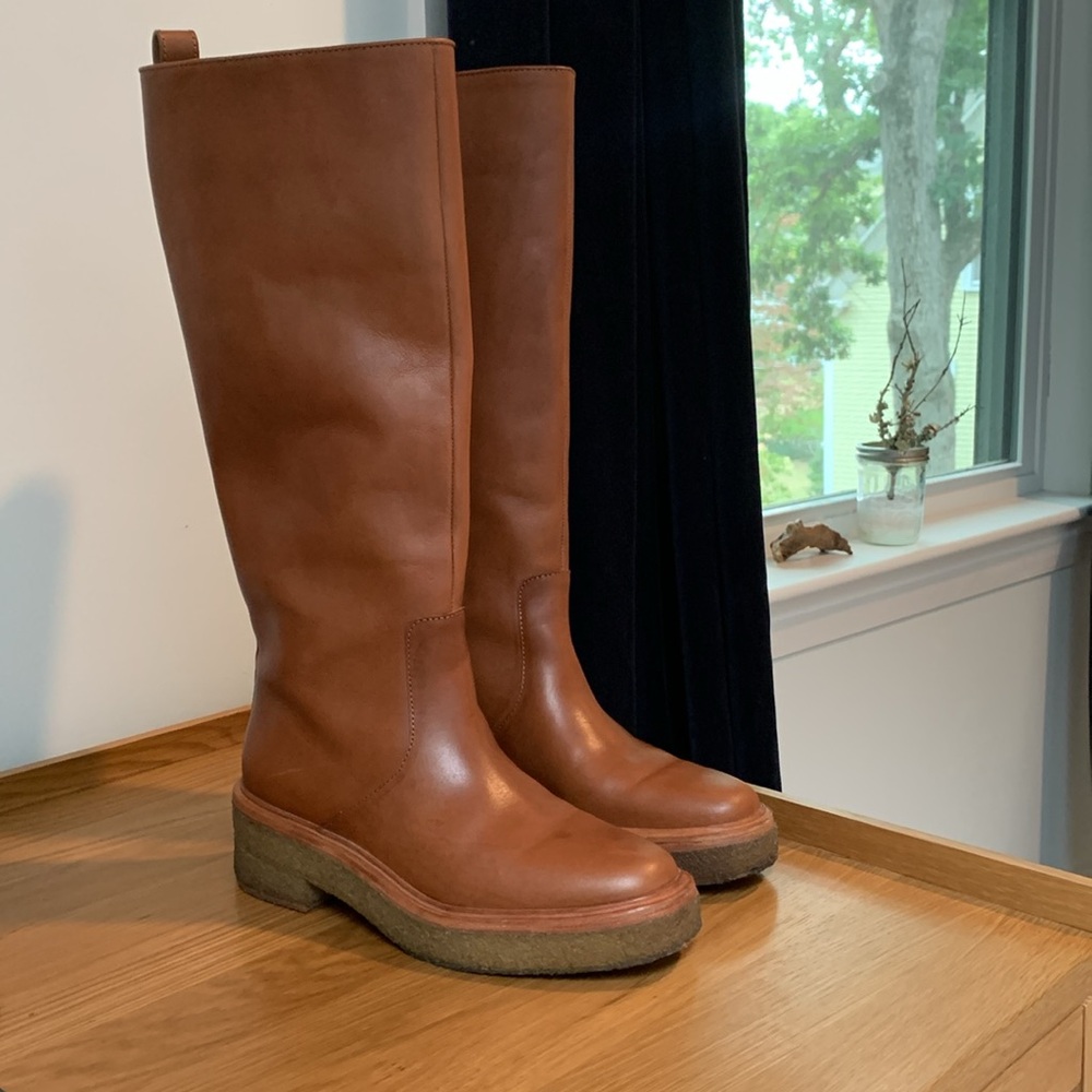 Loeffler Randall Collins Boots in Safari, Size 8 (7.5 with thick socks), Leather